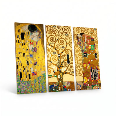 Tablou MDF (3 bucăți) Marvellous, Galben, 50x70 cm