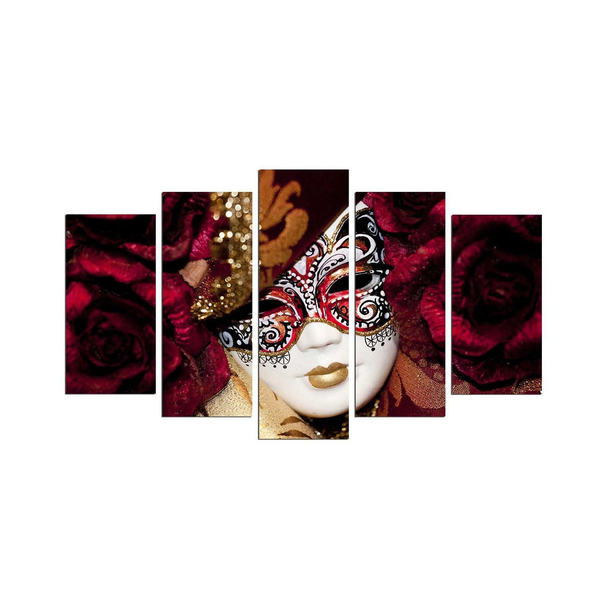 Tablou MDF ( 5 buc ) Geisa, Multicolor, 60x110 cm