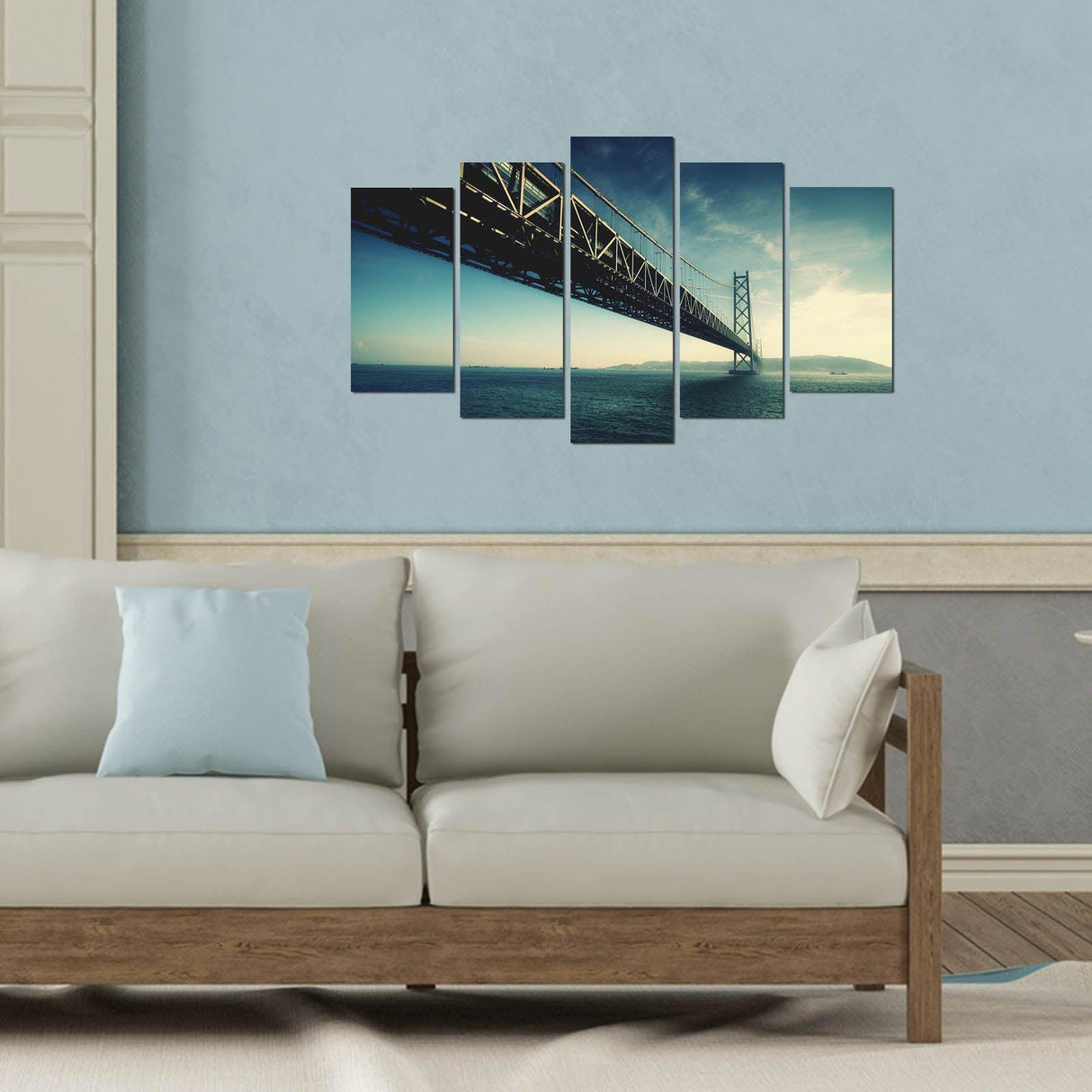 Tablou MDF ( 5 buc ) Lisbon, Multicolor, 60x110 cm