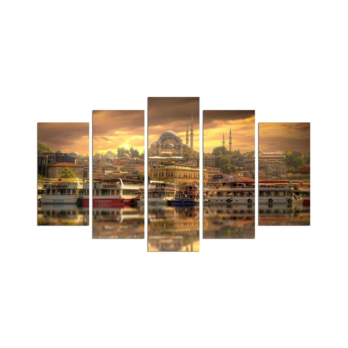 Tablou MDF ( 5 buc ) Ottoman, Multicolor, 60x110 cm