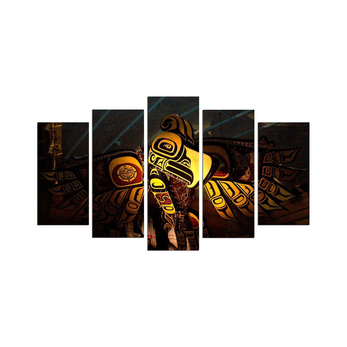 Tablou MDF ( 5 buc ) Vultur Colorat, Multicolor, 60x110 cm