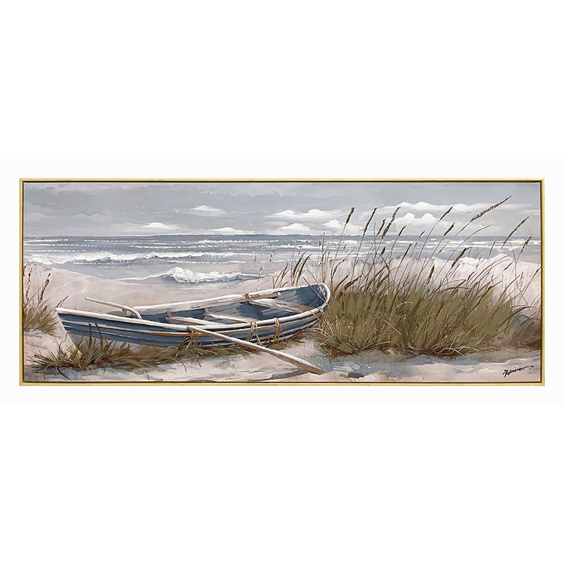 Tablou pe pânza cu rama Barcu, Canvas, Multicolor, 150x60 cm
