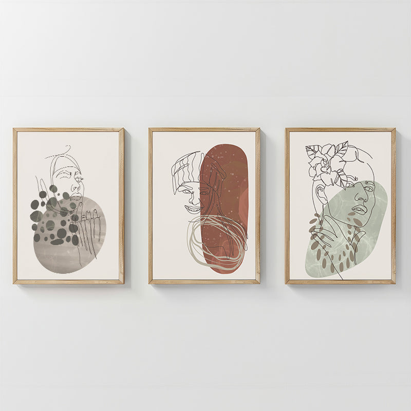 Tablou triptic Aelra, Lemn, 33x48 cm