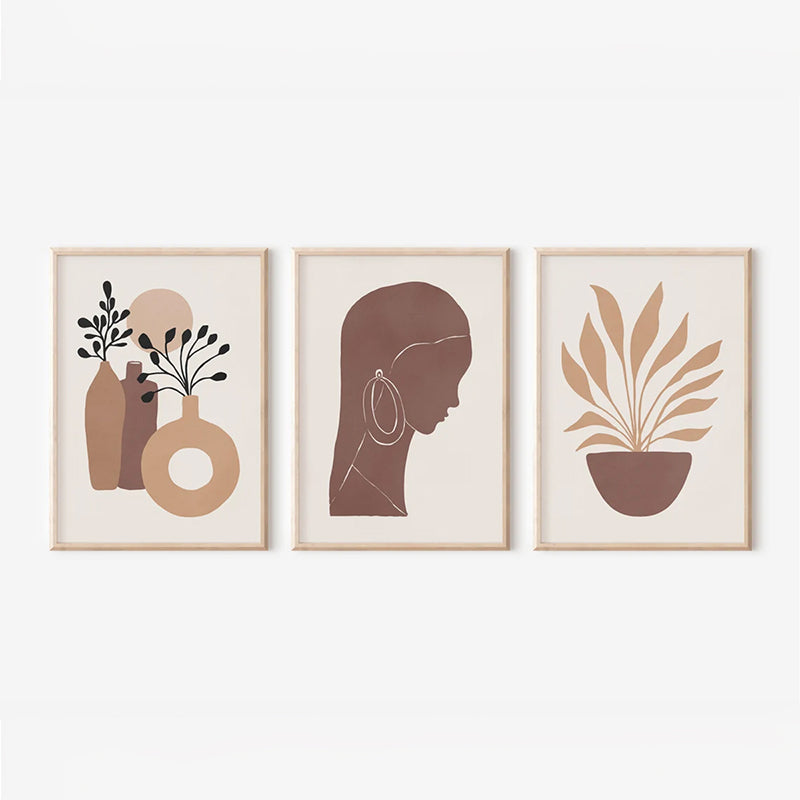 Tablou triptic Bemel, Multicolor, 33x48 cm