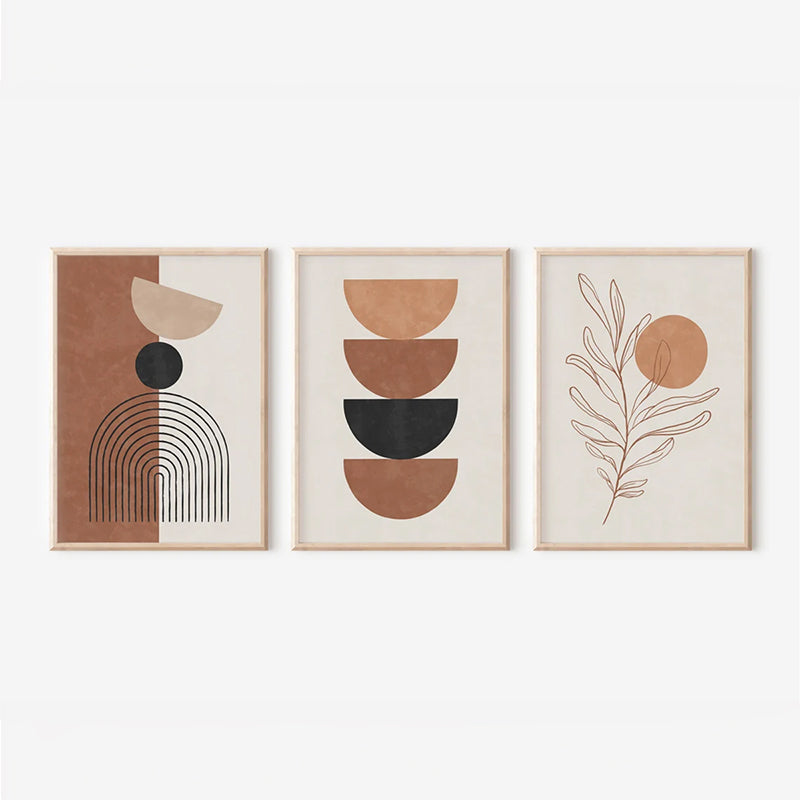 Tablou triptic Mistel, Pânză, Multicolor, 33x48 cm