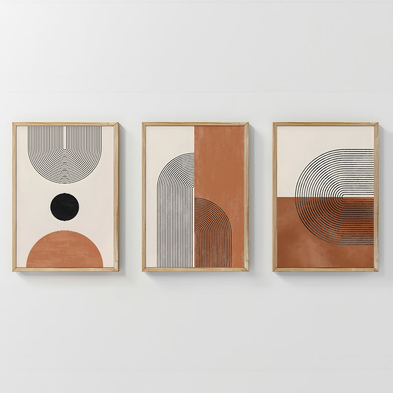Tablou triptic Ourva I, Cadru, Multicolor, 33x48 cm