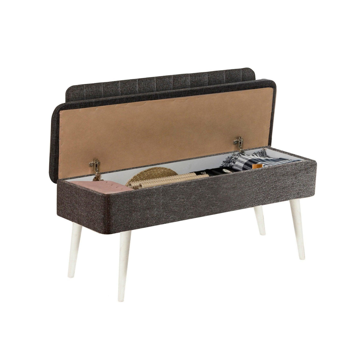 Taburet Banca Bucatarie Bench, 110x83x47 cm - Stejar Antracit