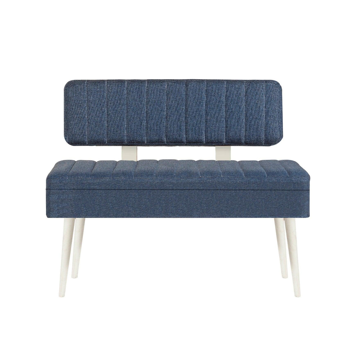 Taburet Banca Bucatarie Bench, 110x83x47 cm - Alb Albastru închis