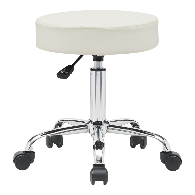 Taburet birou-lucru cu roti Uficio pu, alb, 46x42x48-64 cm