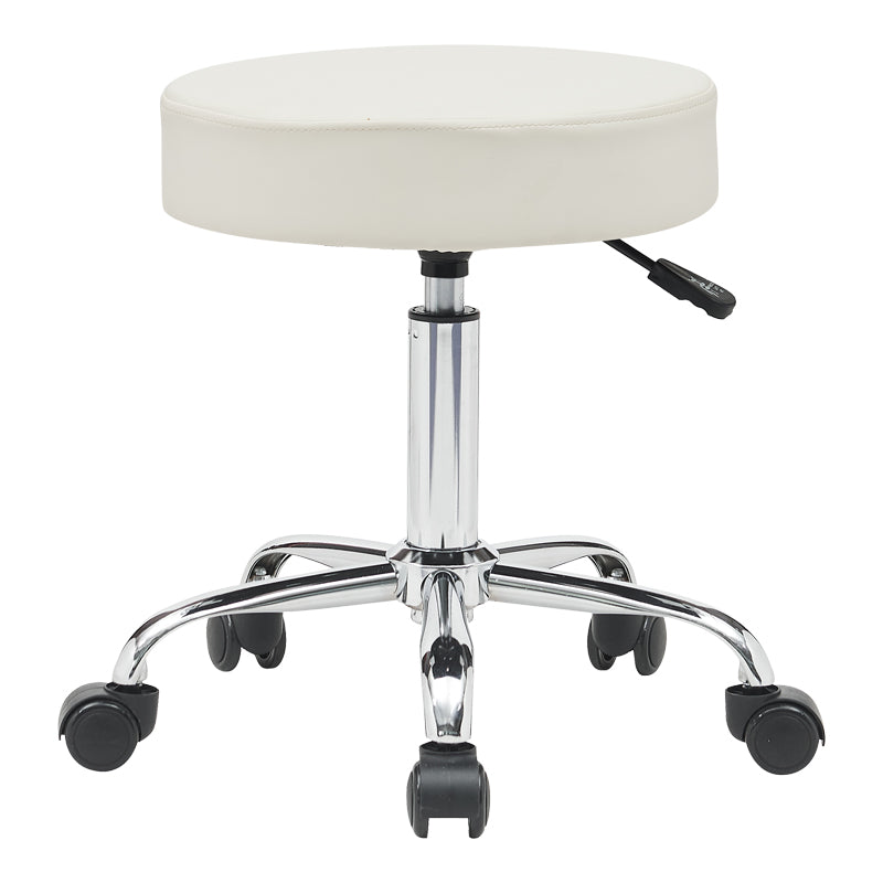 Taburet birou-lucru cu roti Uficio pu, alb, 46x42x48-64 cm