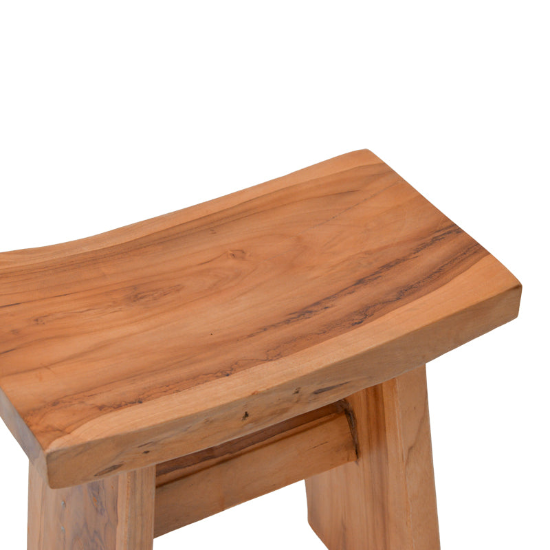 Taburet Borbe din lemn de teak, Natural, 45x28x45 cm