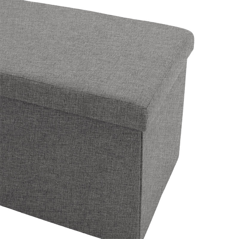 Taburet cu depozitare Greatness, Gri - Bej, 76x38x38 cm - Gri