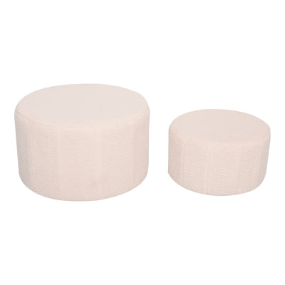 Taburet cu functie de pouf Gabello, Set 2 bucati, Boucle, Bej, 44x26 cm, perspectiva suplimentara