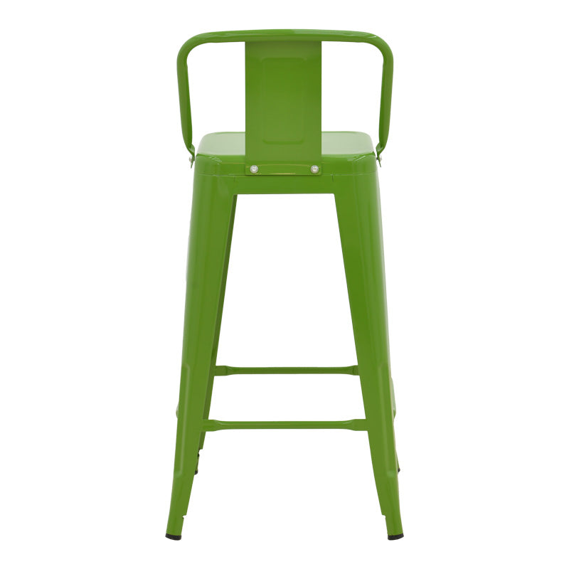 Taburet de bar cu spatar de inaltime medie Utopia din metala, antracit, 42x42x86 cm - Verde