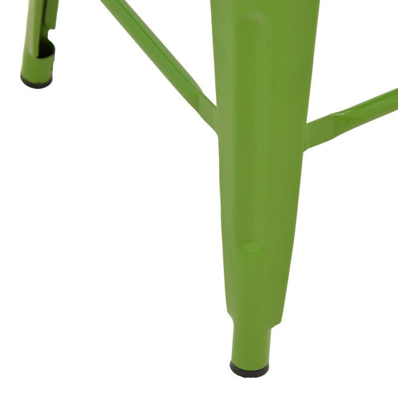 Taburet de bar cu spatar de inaltime medie Utopia din metala, antracit, 42x42x86 cm - Verde
