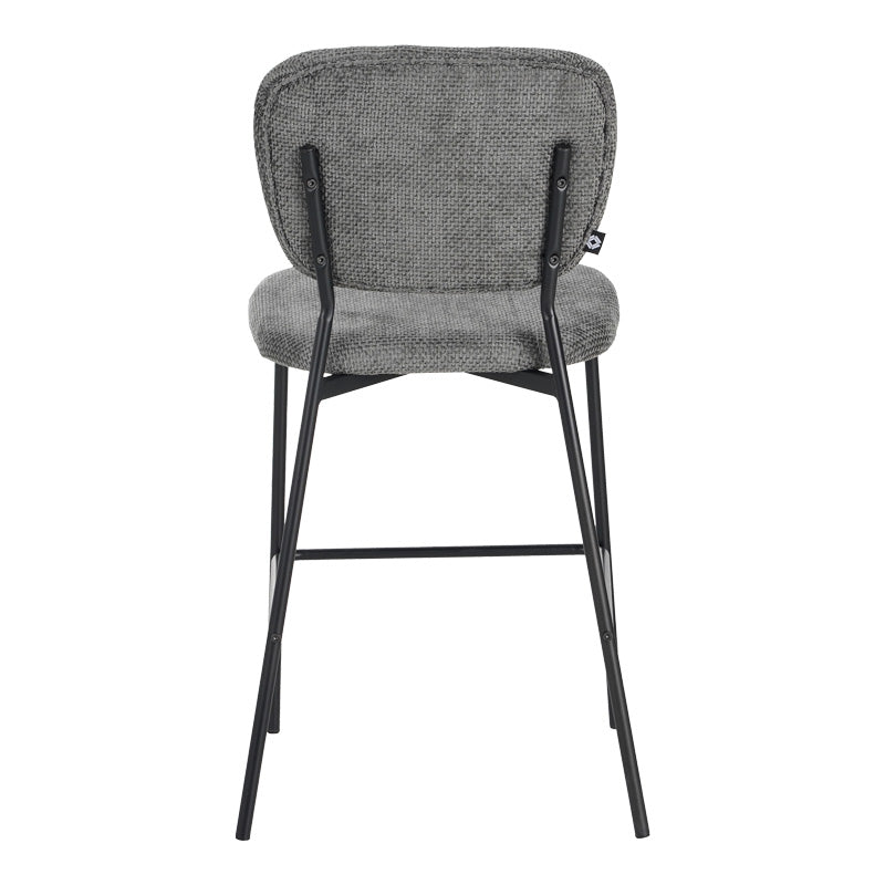 Taburet de bar cu functie reglabila, Bouclé Gri Închis, Negre, 48x54x100 cm
