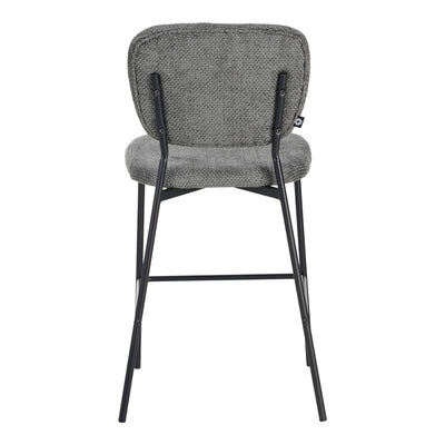 Taburet de bar cu functie reglabila, Bouclé Gri Închis, Negre, 48x54x100 cm, foto produs