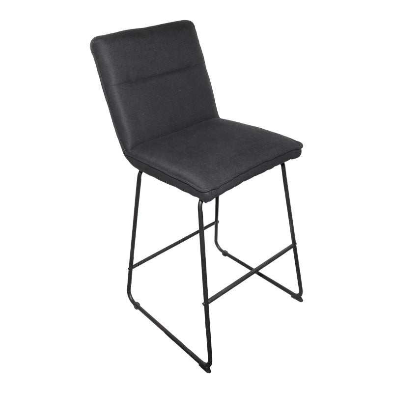 Scaun de bar Essential, stofa si metal, 53x64x107 cm - Negru