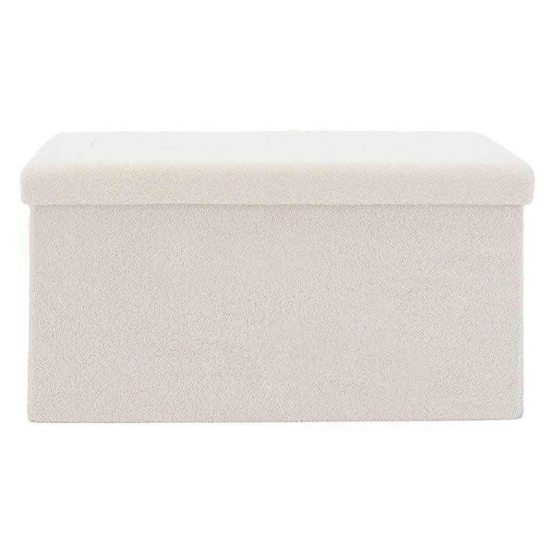 Taburet Forward cu depozitare, textil , gri - bej, 76x38x37 cm - Bej