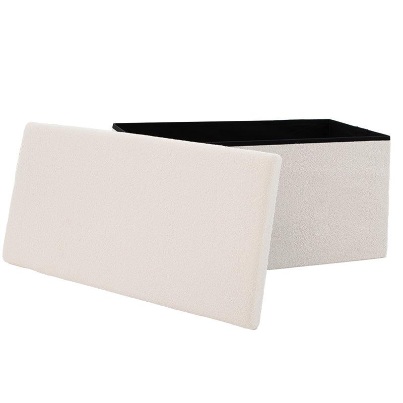 Taburet Forward cu depozitare, textil , gri - bej, 76x38x37 cm - Bej