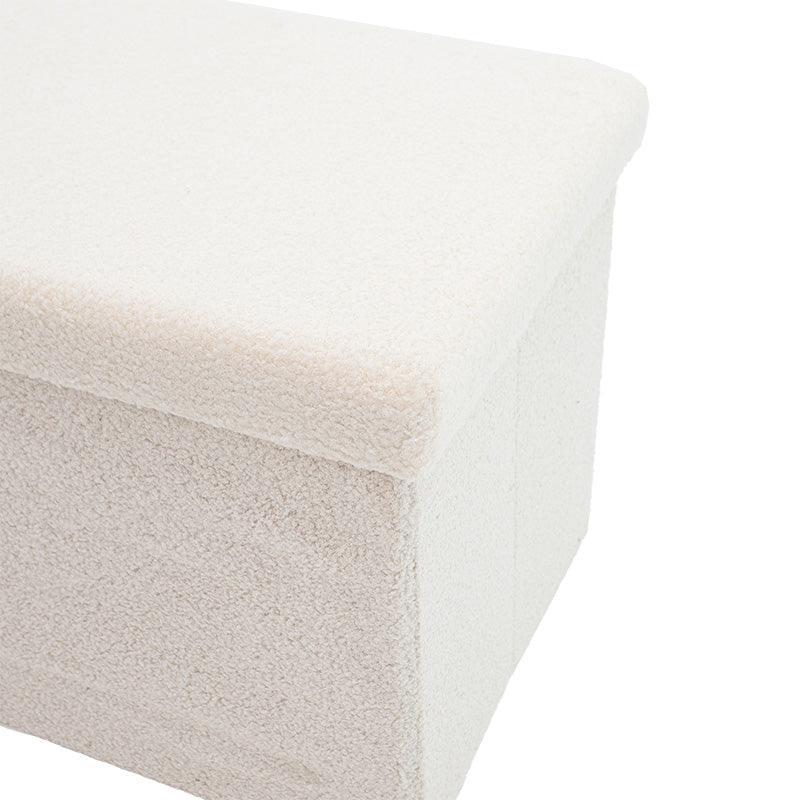 Taburet Forward cu depozitare, textil , gri - bej, 76x38x37 cm - Bej