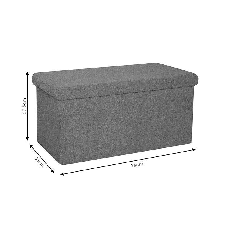 Taburet Forward cu depozitare, textil , gri - bej, 76x38x37 cm - Bej
