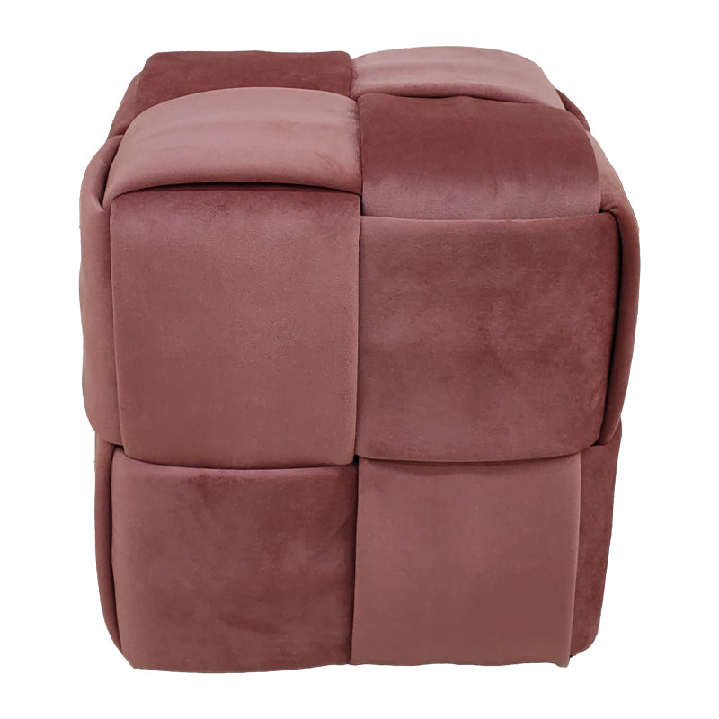 Taburet Jisko catifea, 38x38x40 cm - Roz