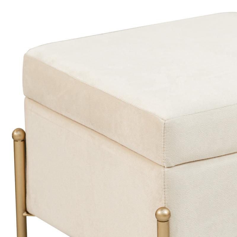Taburet cu spatiu depozitare Panton 40x40x36.5 cm - Crem
