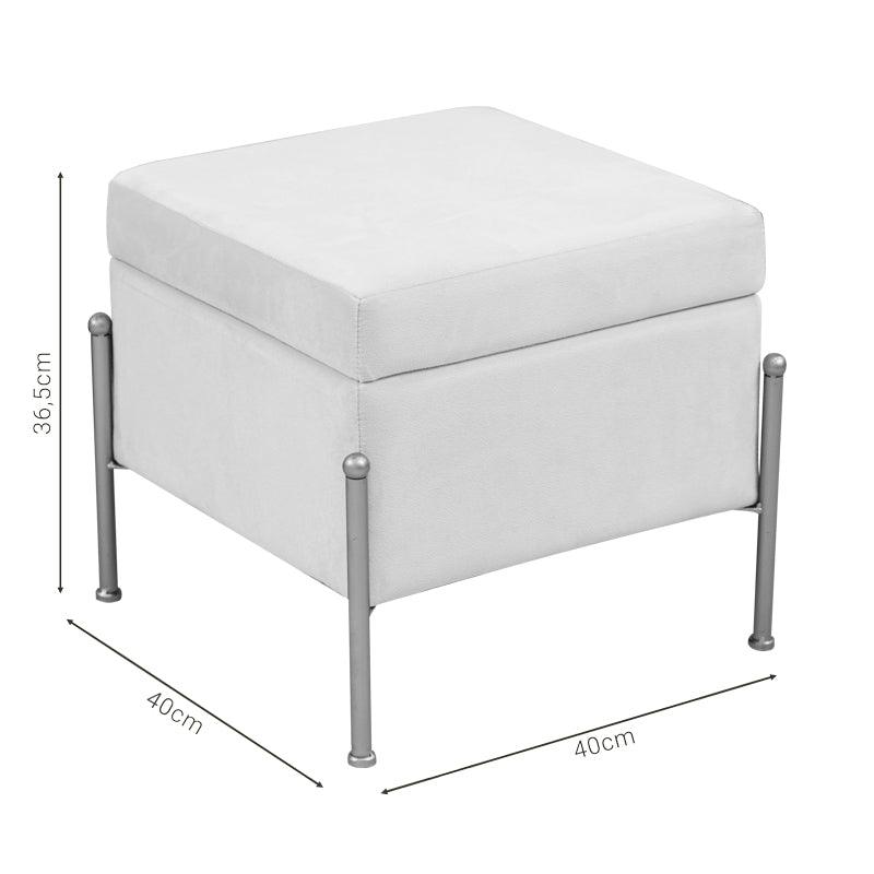 Taburet cu spatiu depozitare Panton 40x40x36.5 cm - Crem