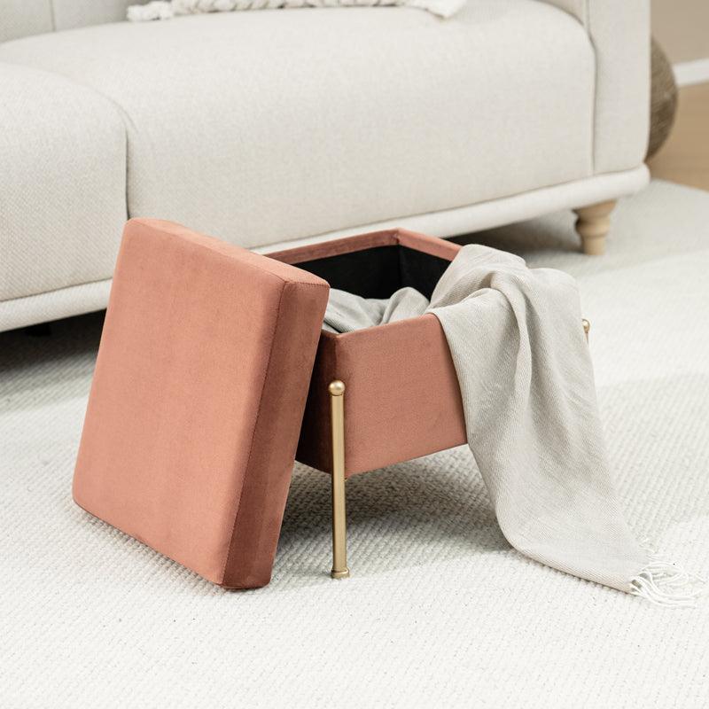 Taburet cu spatiu depozitare Panton 40x40x36.5 cm - Roz