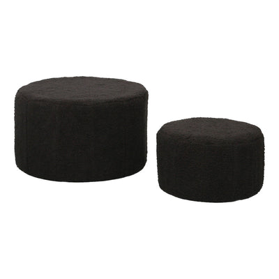 Taburet Pouf cu boucle Gabello, tesatura Neagra, 44x26 cm