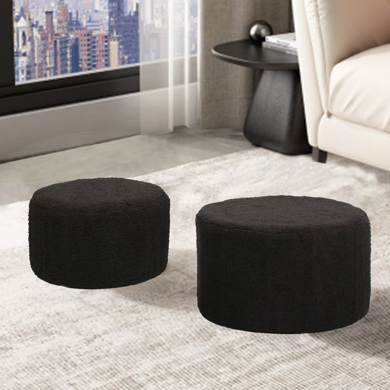 Taburet Pouf cu boucle Gabello, tesatura, Neagra, 44x26 cm, imagine suplimentara