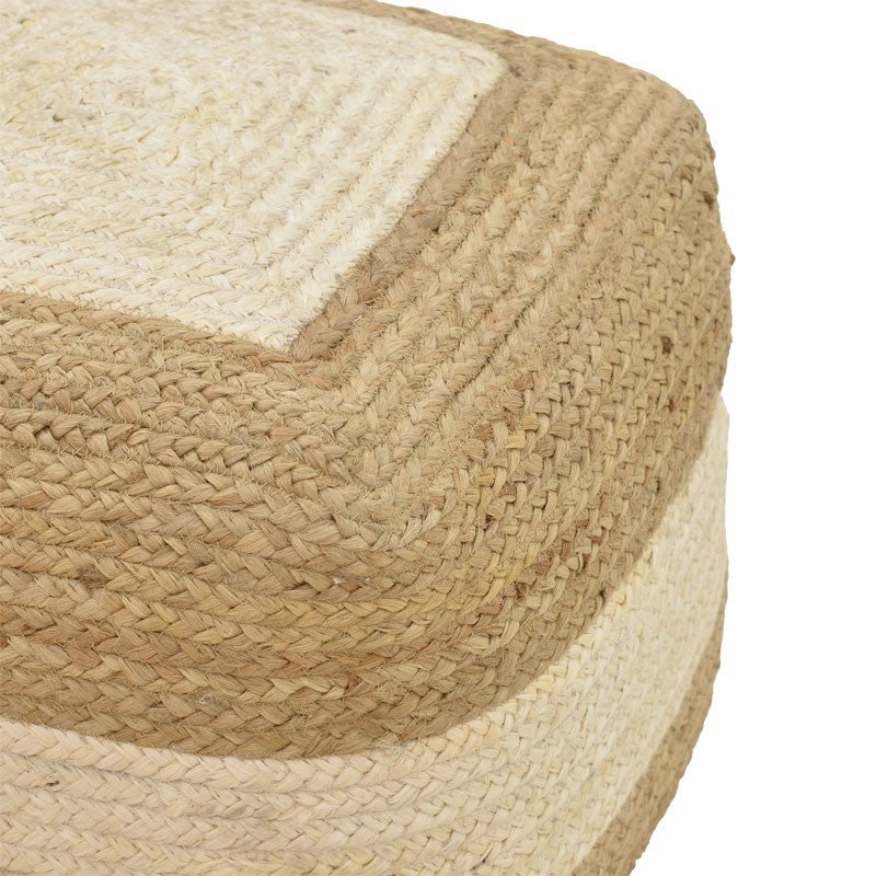 Taburet puf Sofian bej 100% iuta, 40x40x40 cm