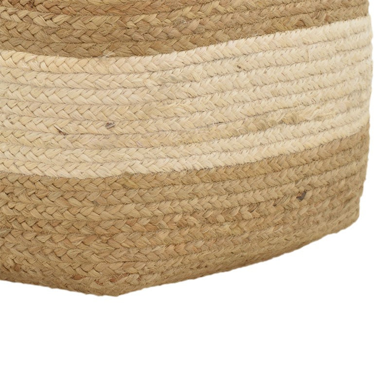 Taburet puf Sofian bej 100% iuta, 40x40x40 cm