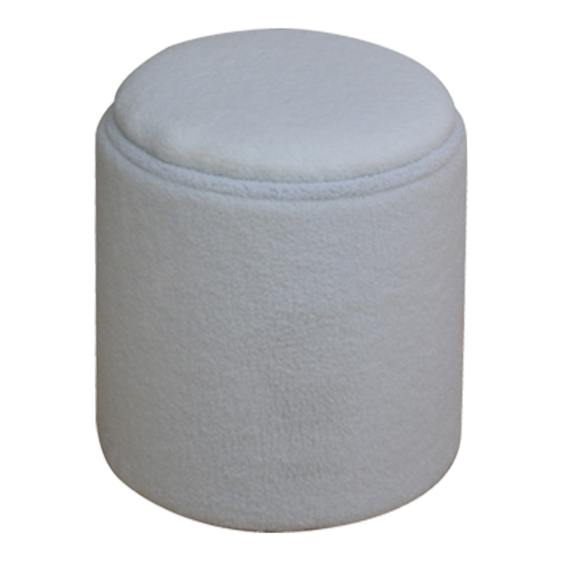 Taburet-trunchi multifunctional Batur, tesatura Boucle, Alb, 34x38 cm