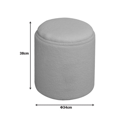 Taburet-trunchi multifunctional Batur, tesatura Boucle, Alb, 34x38 cm, detaliu produs