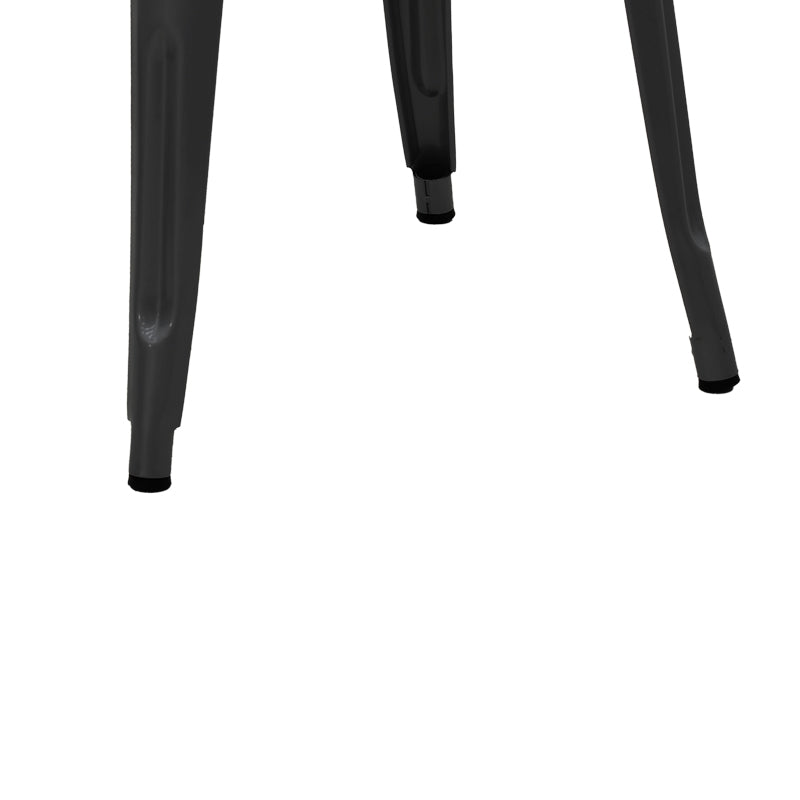 Taburet Utopia metal Gri, mat, 30x45x30 cm - Negru