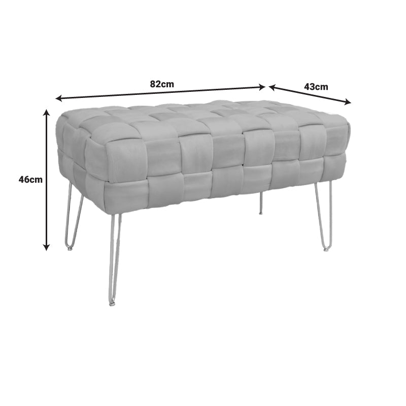 Taburet Wenzo catifea, bej, 82x43x46 cm