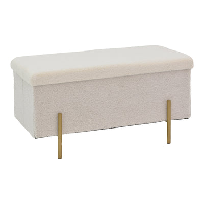 Scaun De Bar Taburet Ziwel cu capac teddy alb auriu 80x40x40 cm