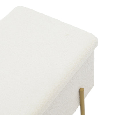 Taburet Ziwel cu capac teddy, alb auriu, 80x40x40 cm, foto produs 6