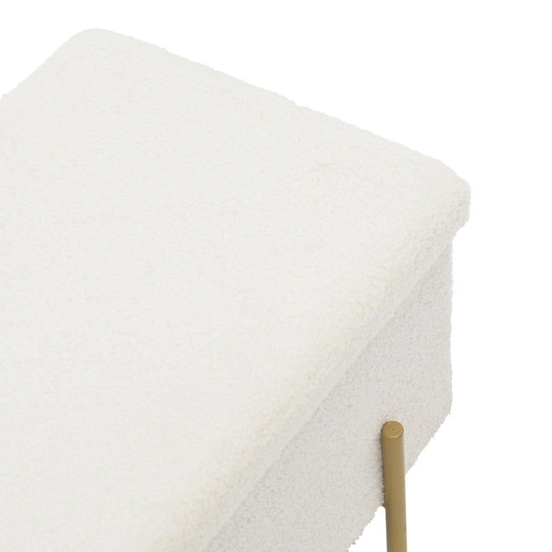 Taburet Ziwel cu capac teddy, alb auriu, 80x40x40 cm, foto produs 6