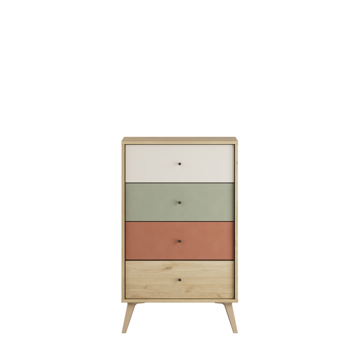 Comoda Adore Tiffany, 4 sertare, Multicolor, 60x99x44 cm