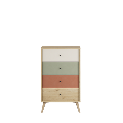 Comoda Adore Tiffany, 4 sertare, Multicolor, 60x99x44 cm, foto produs