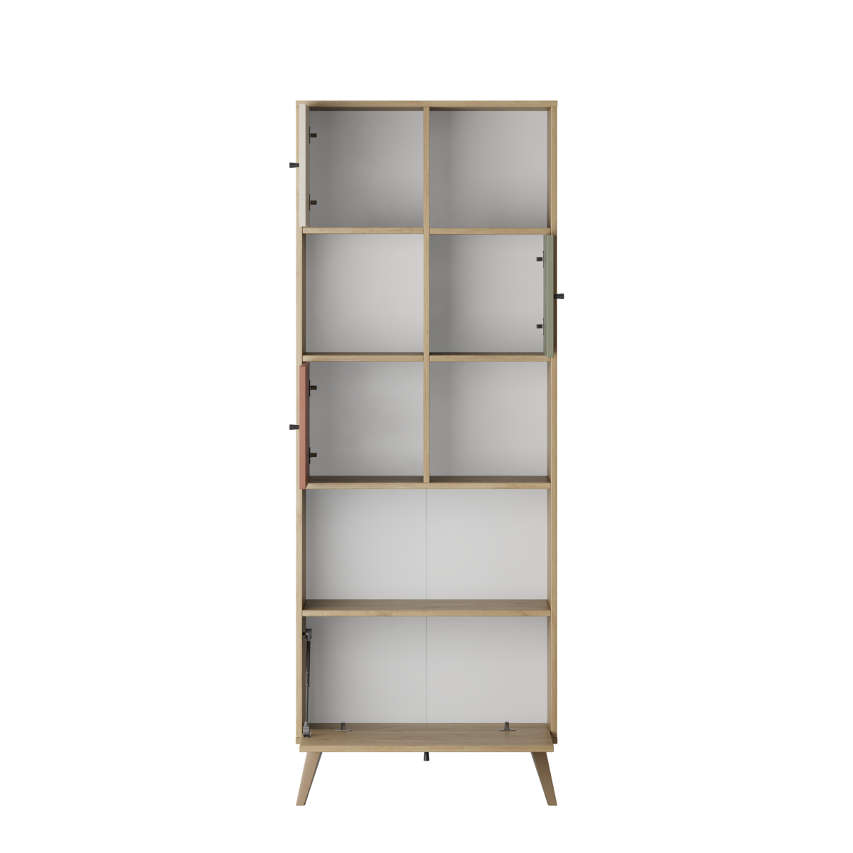 Biblioteca Adore Tiffany, 4 usi si 4 rafturi, Multicolor, 67x181x30 cm