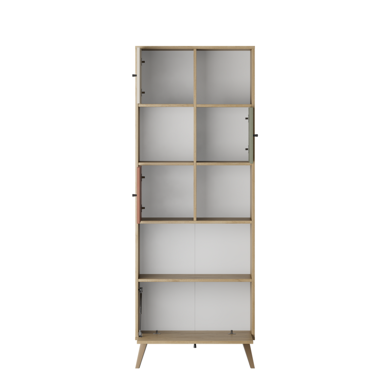 Biblioteca Adore Tiffany, 4 usi si 4 rafturi, Multicolor, 67x181x30 cm, foto produs 7