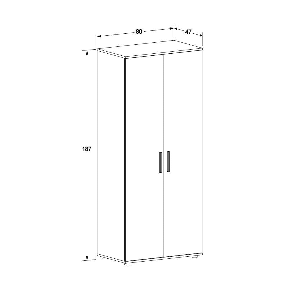 Dulap Haine Adore Trendline cu 2 usi si umeras, 80 x 187 x 47 cm