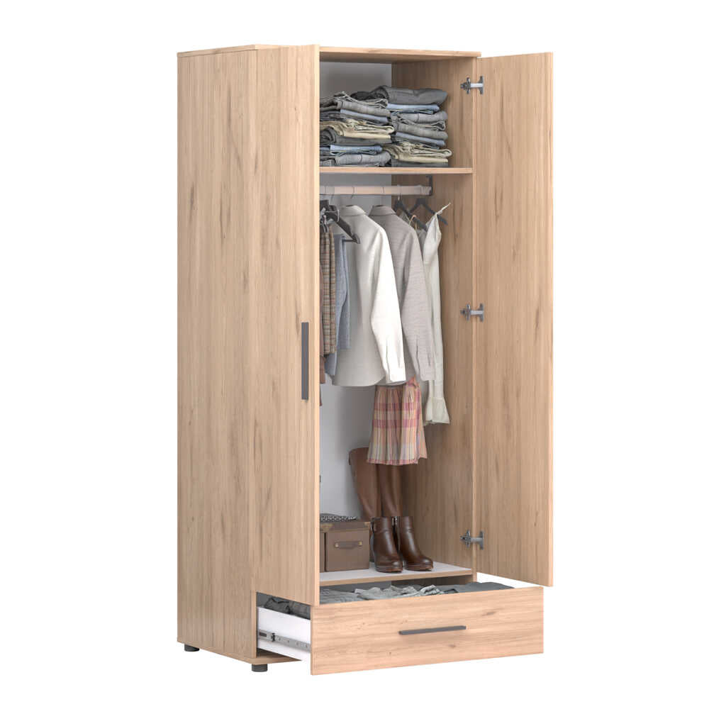 Dulap Haine Adore Trendline cu 2 usi si sertar, 80 x 187 x 52 cm