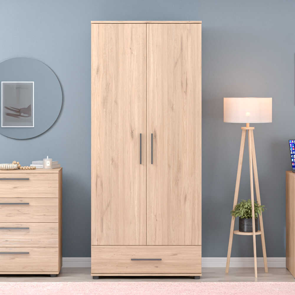 Dulap Haine Adore Trendline cu 2 usi si sertar, 80 x 187 x 52 cm