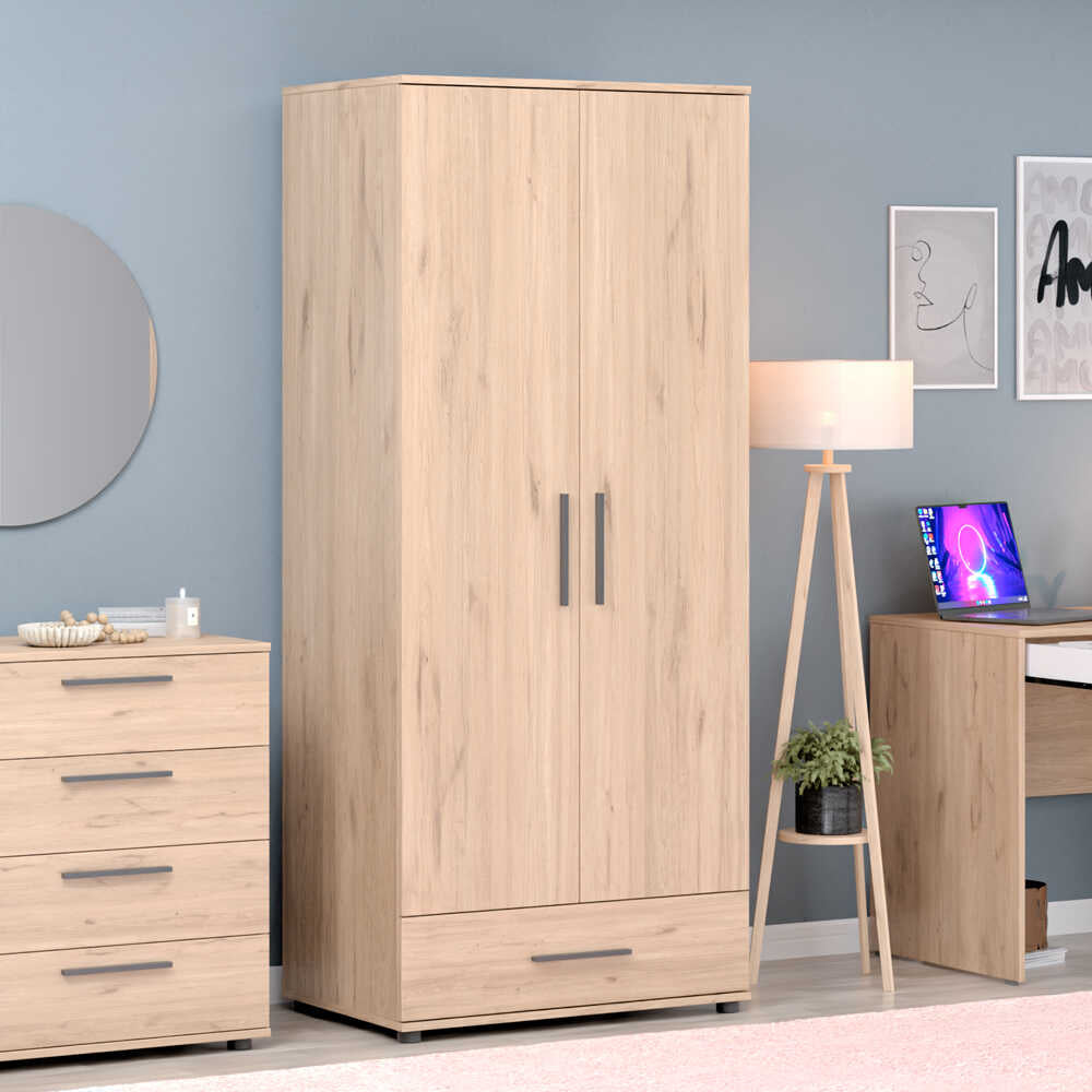 Dulap Haine Adore Trendline cu 2 usi si sertar, 80 x 187 x 52 cm