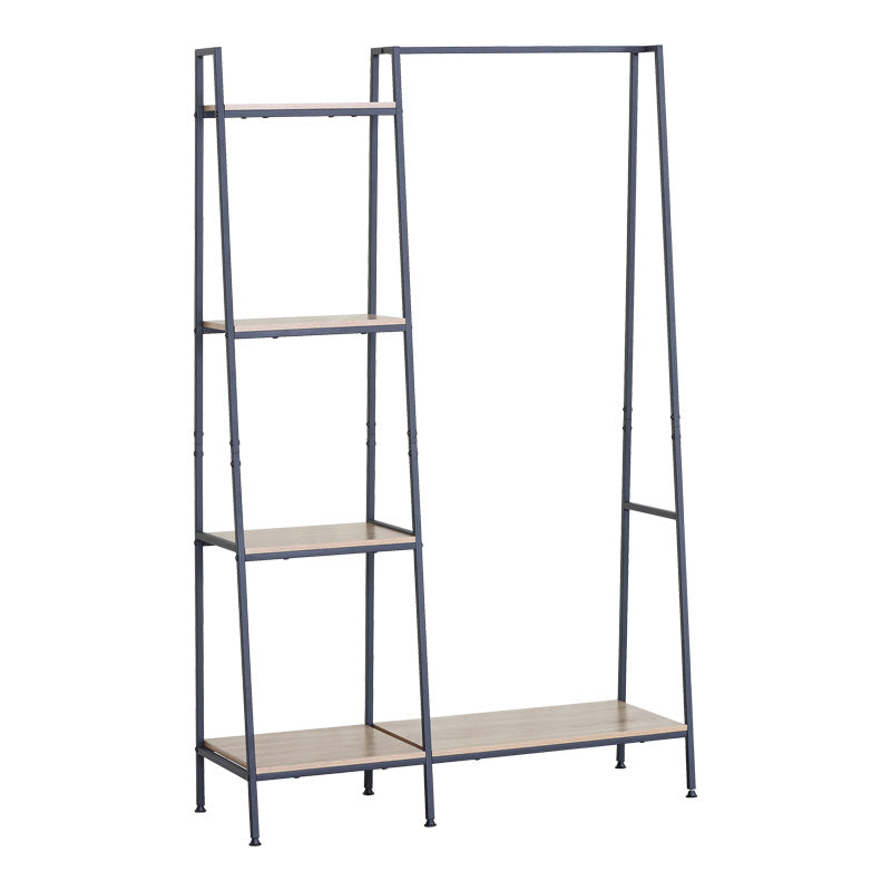 Cuier Cu Pantofar Unitate de intrare-raft Herevy, Stejar cu metal negru 101x35x160 cm
